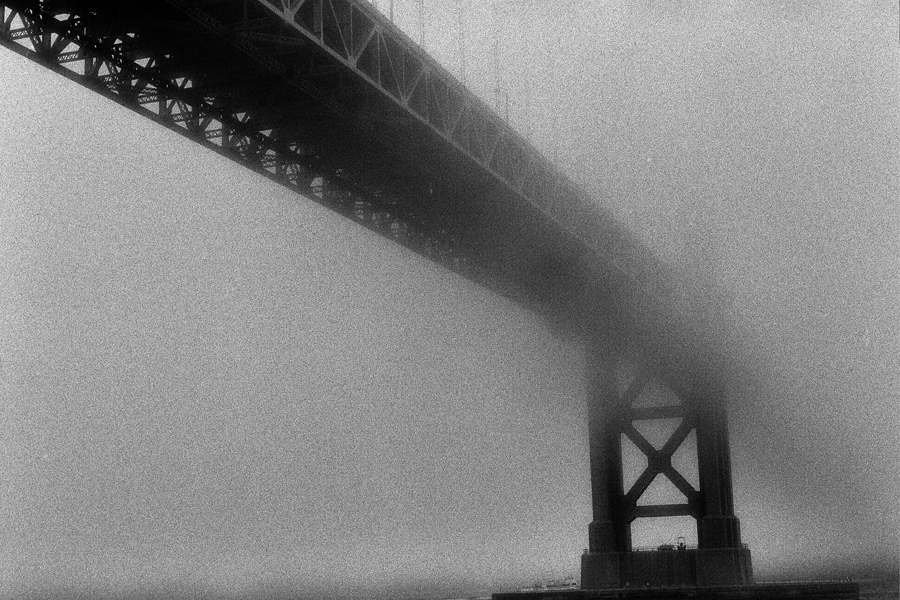Fog view#1.The Golden Gate Bridge. Kodak Black & White Infrared Film(C)1995 :  : Christopher Davies Photography