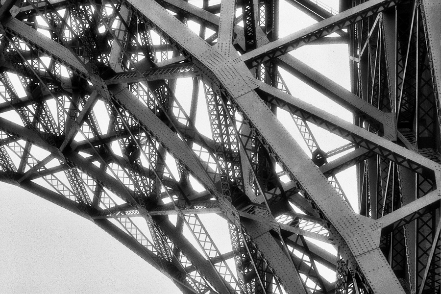 Under girders of The Golden Gate Bridge. Kodak Black & White Infrared Film(C)1995 :  : Christopher Davies Photography