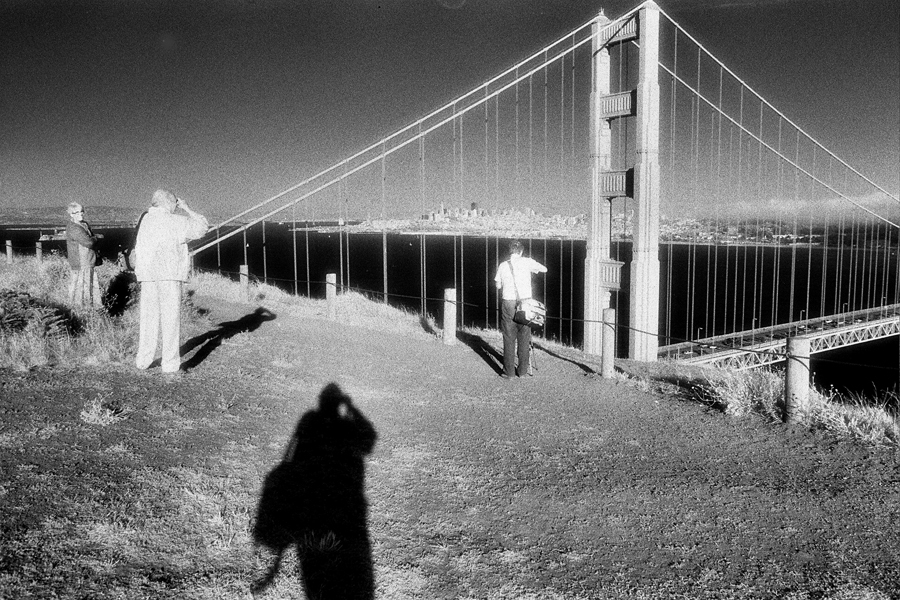 View from Golden Gate park, Marin side. The Golden Gate Bridge. Kodak Black & White Infrared Film(C)1995 :  : Christopher Davies Photography