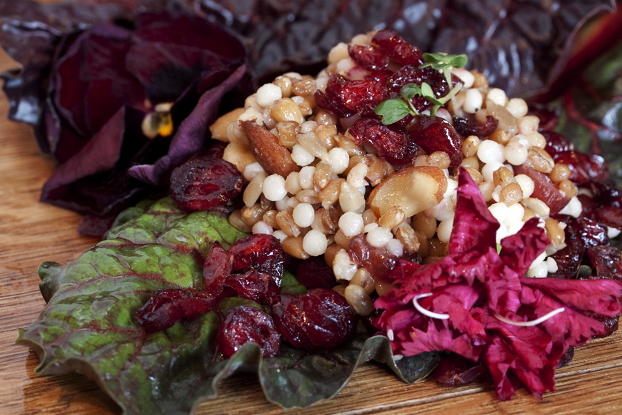 Taboule on red chard :  : Christopher Davies Photography