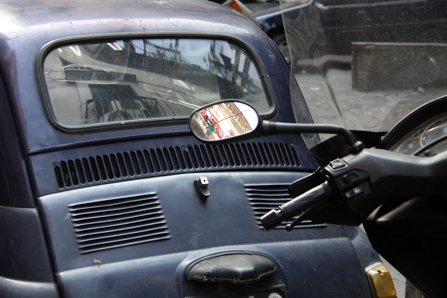 Naples, Italy, old car & scooter :  : Christopher Davies Photography