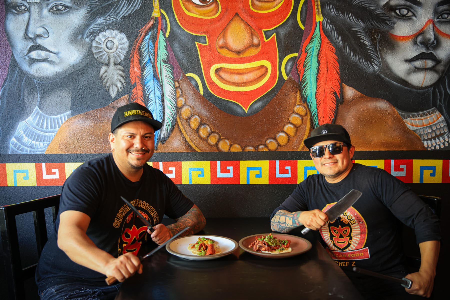 Luchador Taco & More, Denver pre-opening photo session one. May 2024. Portrait of Chef Owner & Sous Chef :  : Christopher Davies Photography- Professional Food & Travel Photography